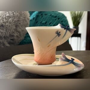 FRANZ Collection Sahara Dragonfly Cup & Saucer